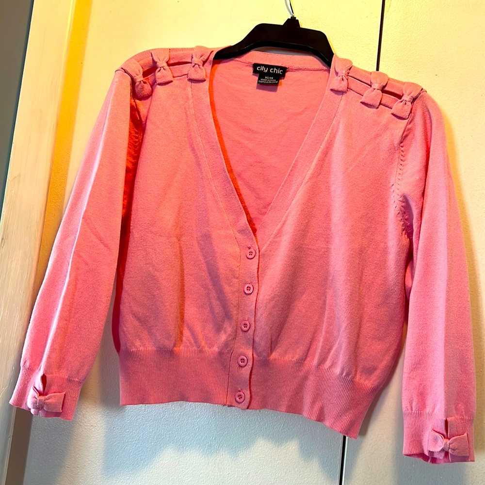 Cute pink cardigan perfect for Easter